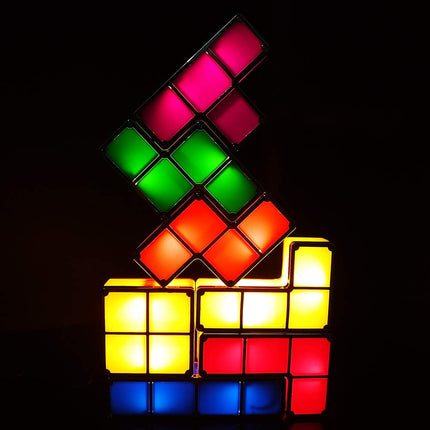 Lámpara de bloques Tetris luz LED