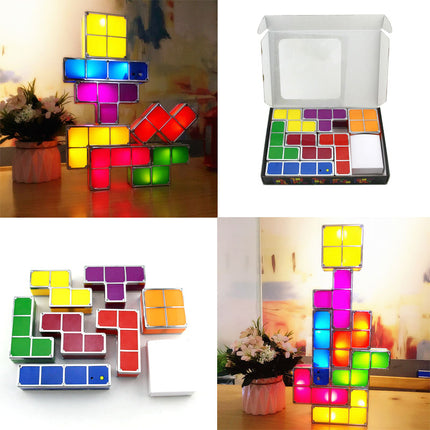 Lámpara de bloques Tetris luz LED