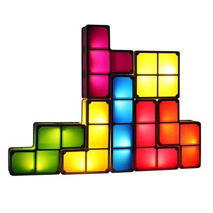 Lámpara de bloques Tetris luz LED