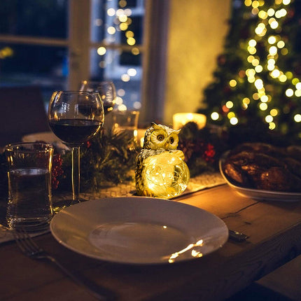 Luz solar para jardín figura búho