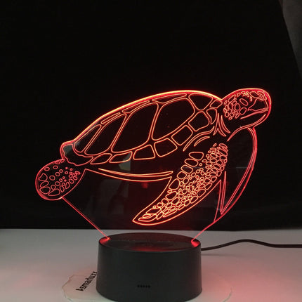 Lámpara LED 3D tortuga control táctil