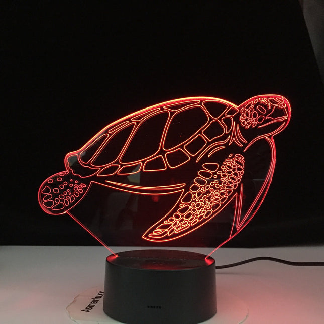 Lámpara LED 3D tortuga control táctil