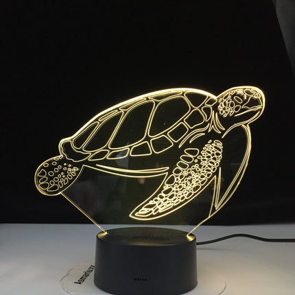 Lámpara LED 3D tortuga control táctil