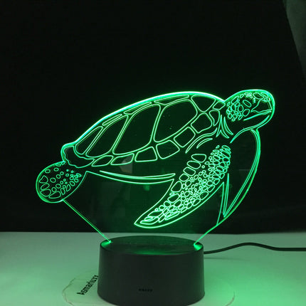 Lámpara LED 3D tortuga control táctil