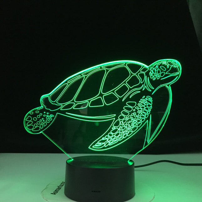 Lámpara LED 3D tortuga control táctil