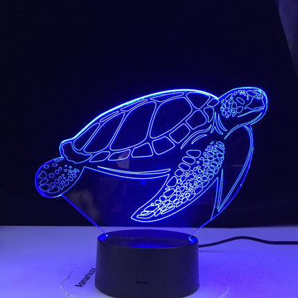 Lámpara LED 3D tortuga control táctil