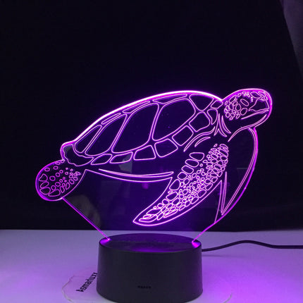 Lámpara LED 3D tortuga control táctil