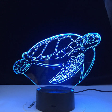 Lámpara LED 3D tortuga control táctil