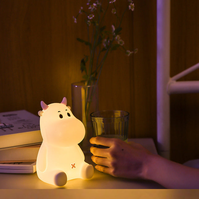 Luz de noche de silicona vaca regulable