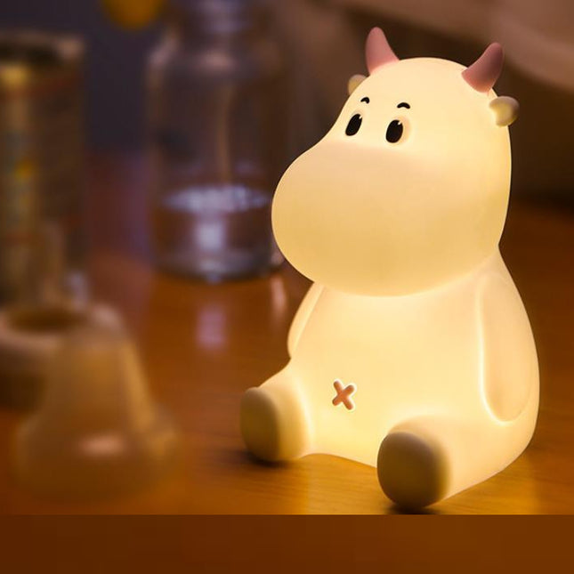 Luz de noche de silicona vaca regulable